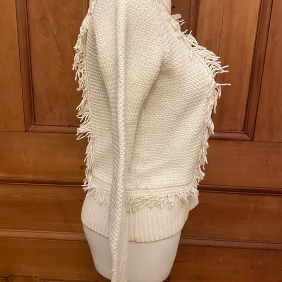 Club Monaco XS Martuska Fringe Sweater white . as seen on January Jones - Picture 3 of 8